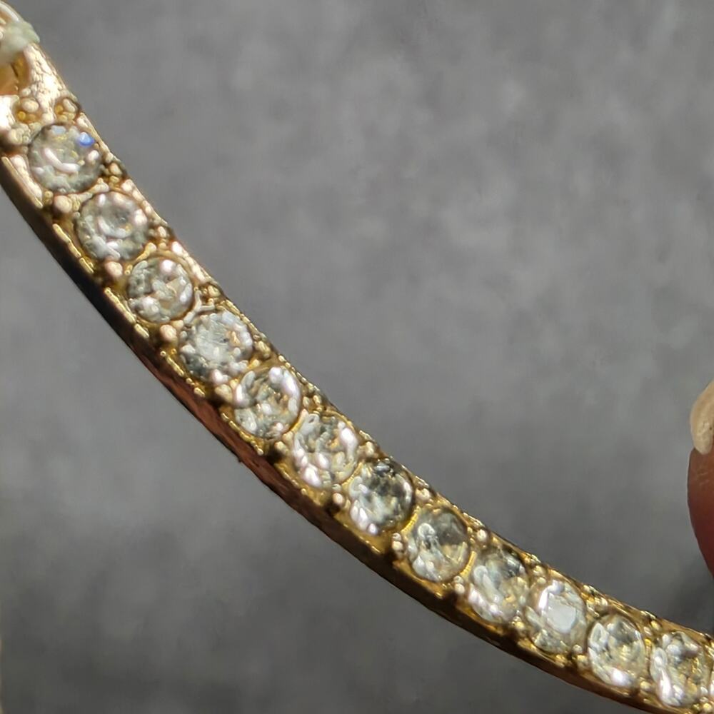 Chico’s Layered Pearl Necklace Crystal Bar Double Strand Statement Gold Tone 54 - Picture 7 of 13